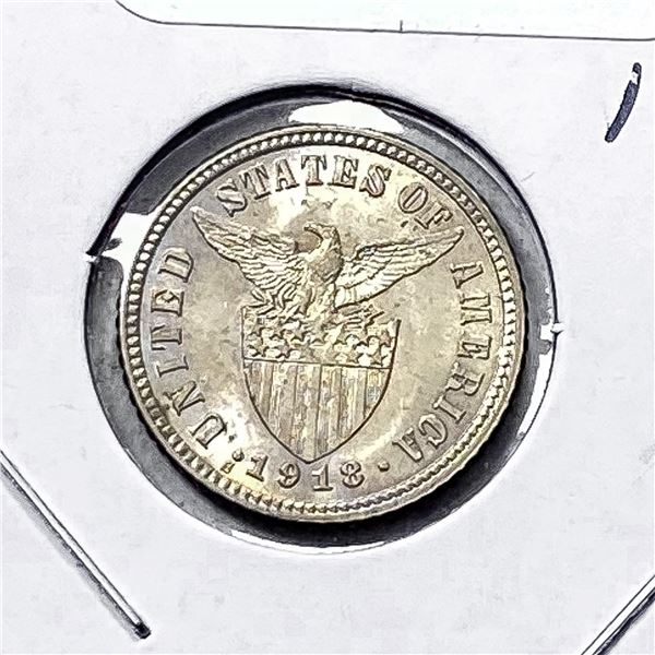 1913 Silver Philippines 10C SUPERB GEM BU