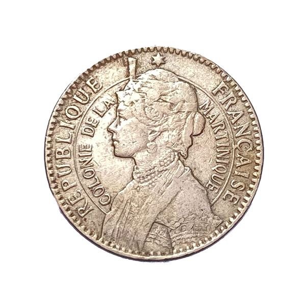 1922 Martinique 1 Franc MS