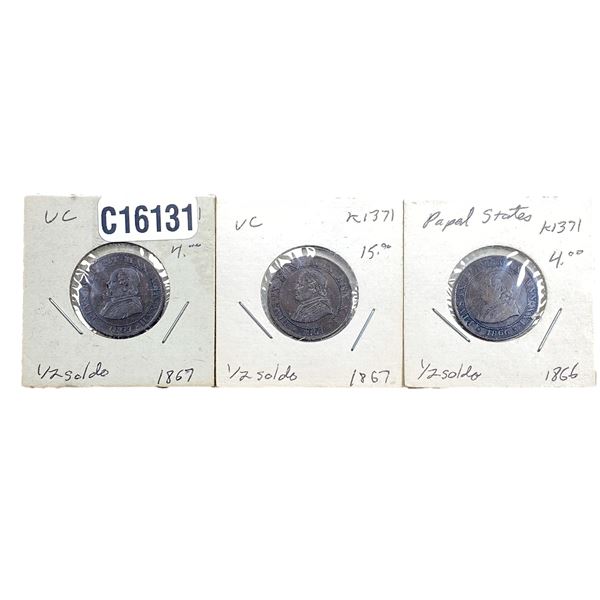 1867 Papal States 1/2 Soldo