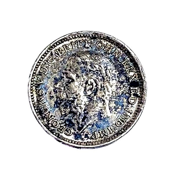 1928 Silver GB 3 Pence George V AU