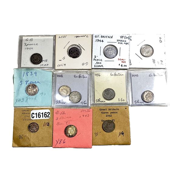 Various Dates Mixed Silver 3 Pence HIGH GRADE