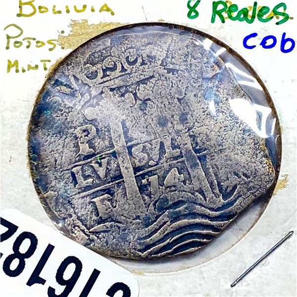 1674 E Silver Bolivia 8 Reales VF