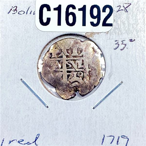 1719 Silver Bolivia-Cob 1 Real Fine