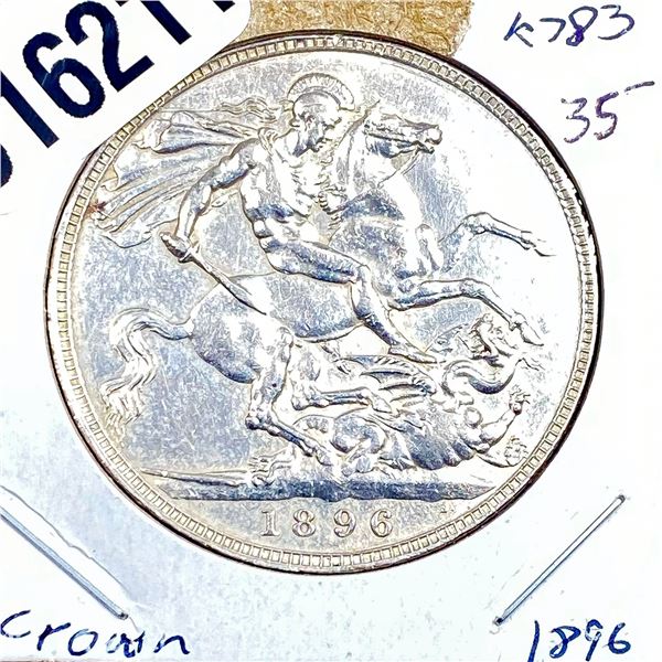 1896 Silver GB 1 Crown AU