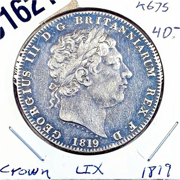 1819 Silver GB 1 Crown XF