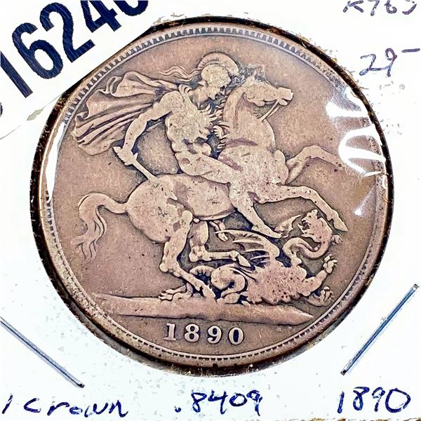 1890 Silver GB 1 Crown VF