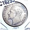 Image 1 : 1894 Silver Bulgaria 5 Leva XF