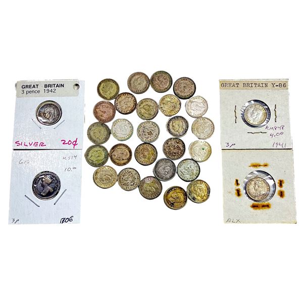 Various Dates Silver GB 3 Pence Mixed HIGH GRADE
