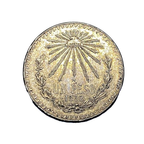 1932-M Silver Mexico 1 Peso AU