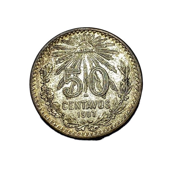 1907-M Silver Mexico 1 Peso VF
