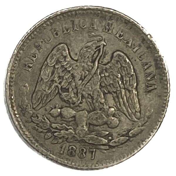 1887 GoR Silver 25 Centavos XF