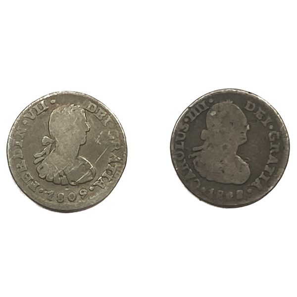 Various Dates Silver Colonial Spain 1/2 Real Fine