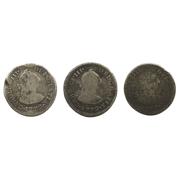 Various Dates Silver Spanish Colonial 1/2 Real Fine