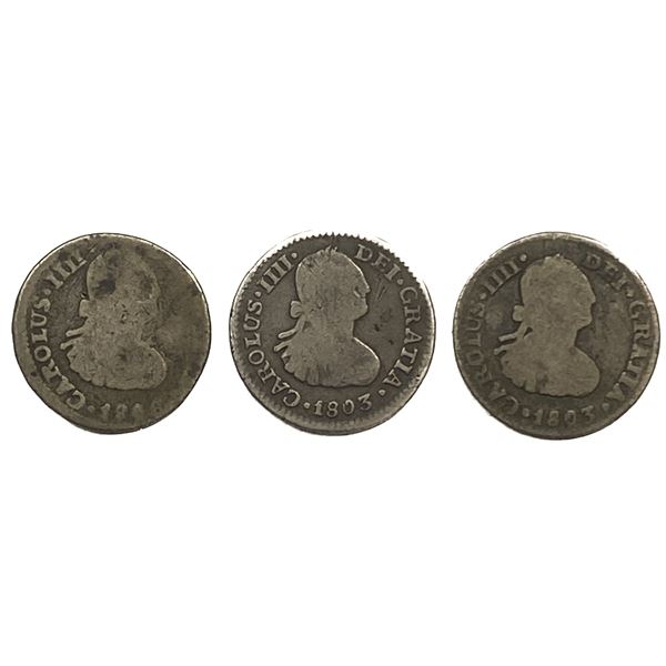 Various Dates Silver Spanish Colonial 1/2 Real Fine