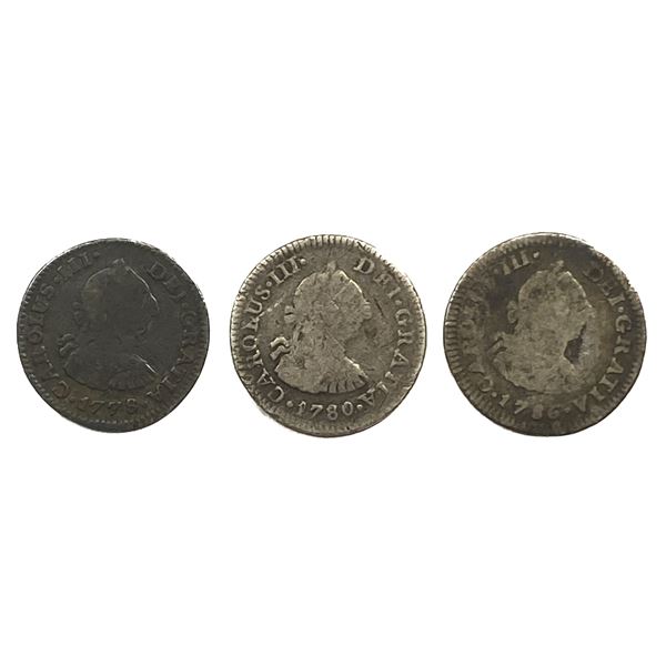 Various Dates Silver Spanish Colonial 1/2 Real VF