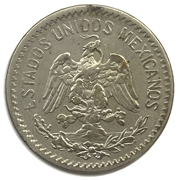 1907-M Silver Mexico 1 Peso AU