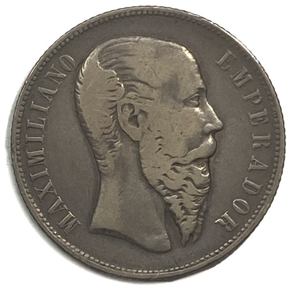 1866-M Silver Mexico 50 Centavos VF