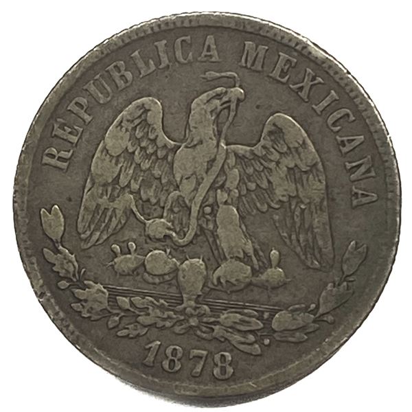 1878 GoS Silver Mexico 50 Centavos XF