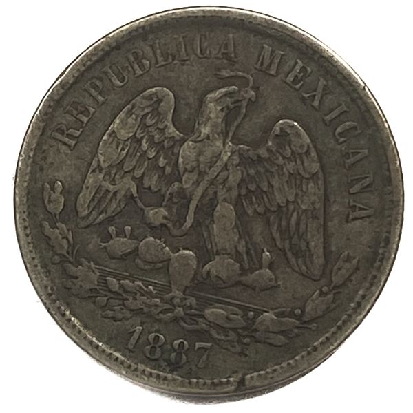 1887 PiR Silver Mexico 50 Centavos XF