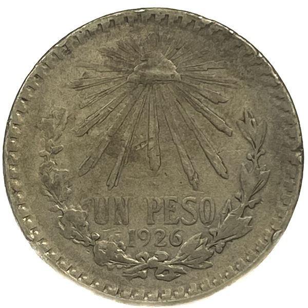 1926-M Silver Mexico 1 Peso AU