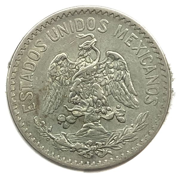 1912-M Silver Mexico 1 Peso AU