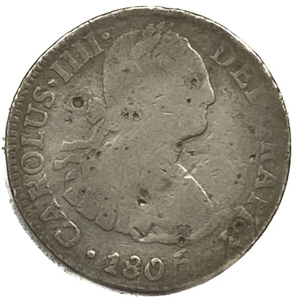 1805 Mo TH Silver Mexico 2 Reales Fine