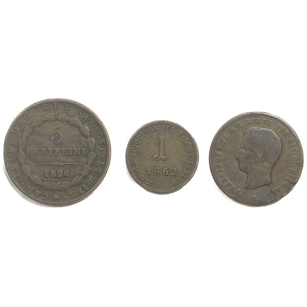 [3] 1810-1830 Copper Italy  Avg Circ