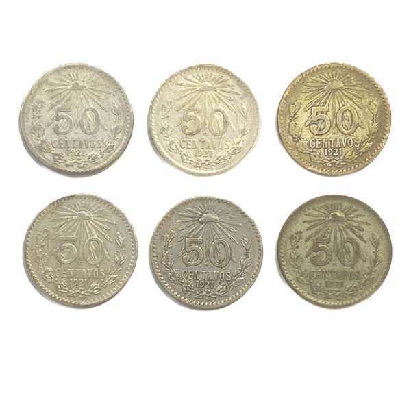 [6] 1921-M Silver Mexico 50 Centavos Fine
