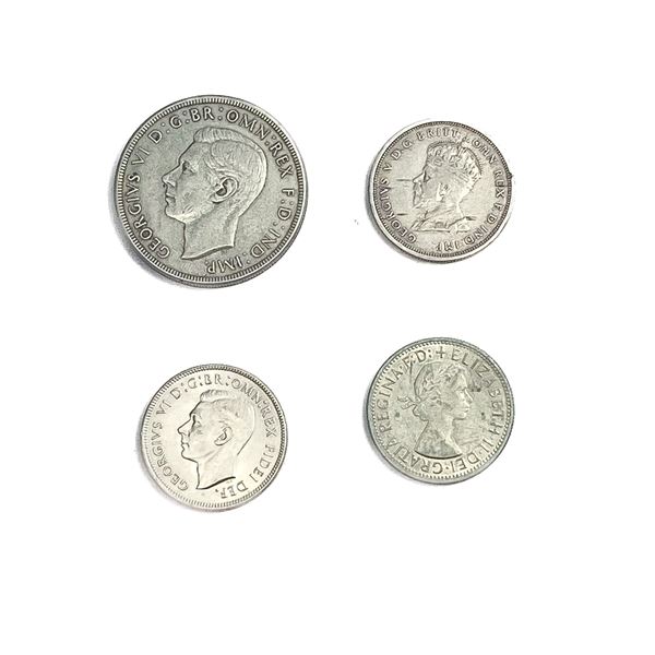 [4 Coins]1927-1954 Australia Silver Coin Set