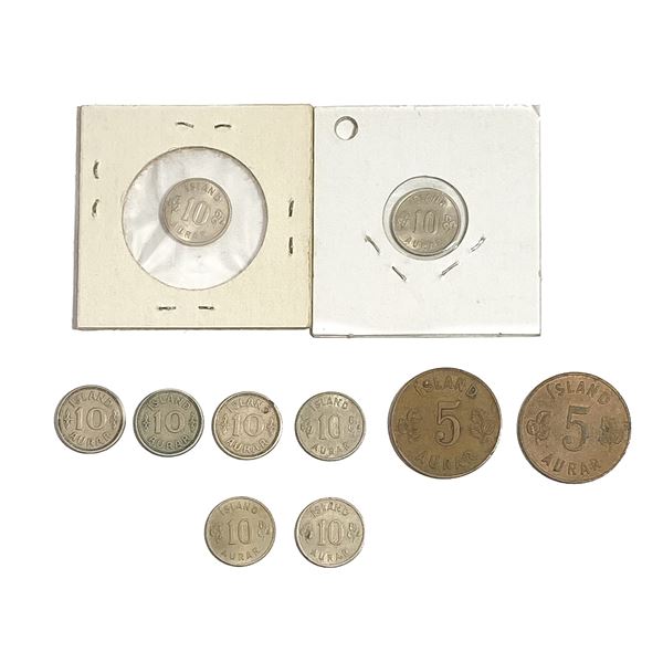 [10 Coins]1936-1963 Iceland Silver 5/10 Aurar