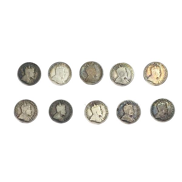 [10 Coins] 1908-1910 Canada 10 Cents