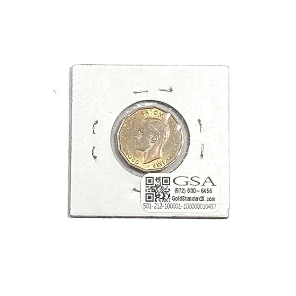 1944 Great Britain Brass 3 Pence