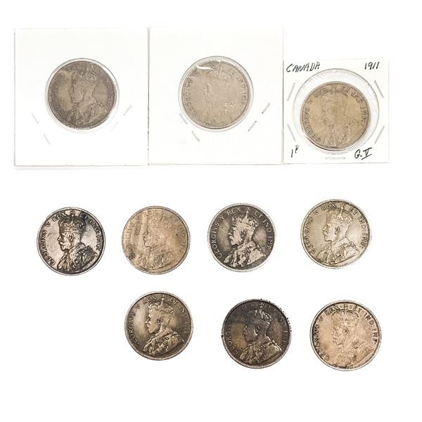 [10 Coins] 1911 Canada 1 Cent