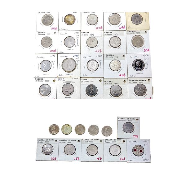 Various Dates Various Canada Coins