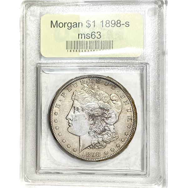 1898-S Morgan Silver Dollar USCG MS63