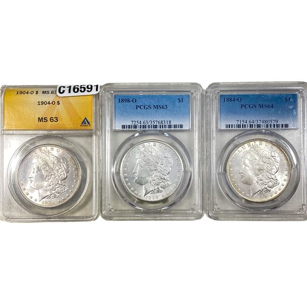 3 Coin Silver Dollar Lot