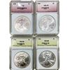 Image 1 : 4 American Silver Eagle Coin Lot