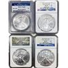 Image 1 : 4 American Silver Eagle Coin Lot