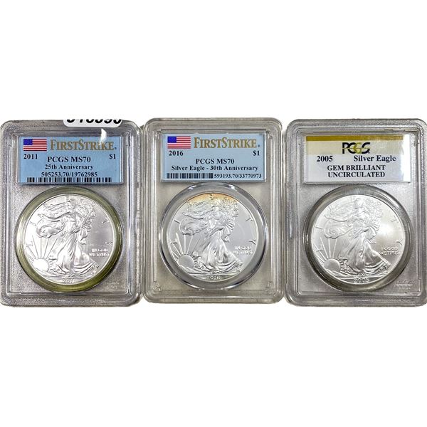 4 American Silver Eagle Coin Lot PCGS