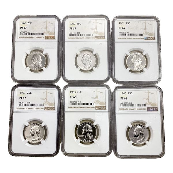 [6] 1960-1963 Washington Silver Quarter NGC PF