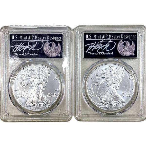 [2] 2018 Silver Eagle PCGS MS70