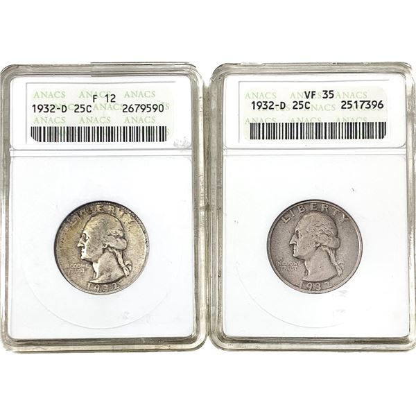 [2] 1934-D Washington Silver Quarter ANACS