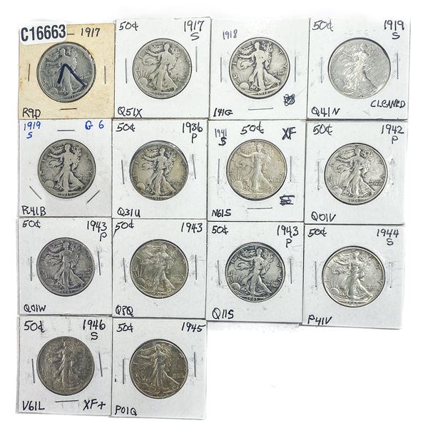 [13] Silver Walking Liberity 50C Lot