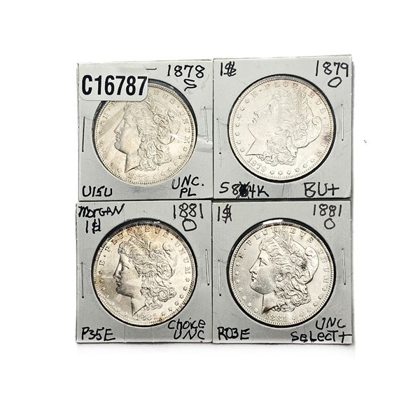 [4 Coins] 1879-1881 Morgan Silver Dollar