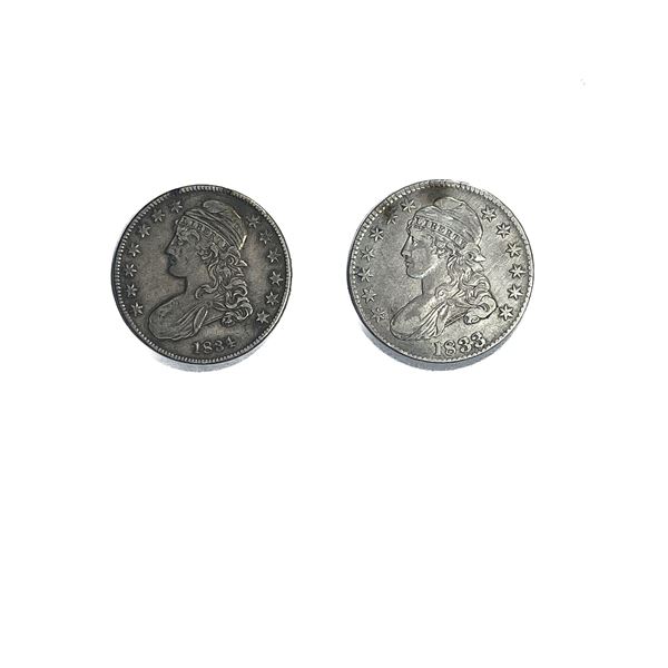 [2 Coins]1833/1834 Capped Bust Half Dollar