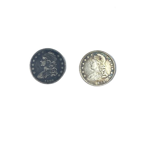 [2 Coins]1834/1836 Capped Bust Half Dollar