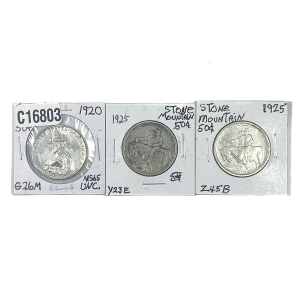 [3 Coins]1920-1925 U.S. Commemorative Half Dollar Lot