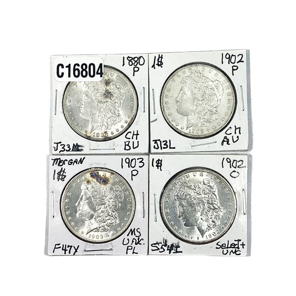 [4 Coins]1880-1903 Morgan Silver Dollar
