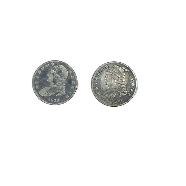 [2 Coins]1833/1834 Capped Bust Half Dollar