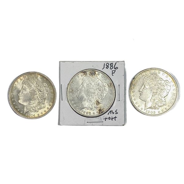 [3 Coins]1886-1904 Morgan Silver Dollar